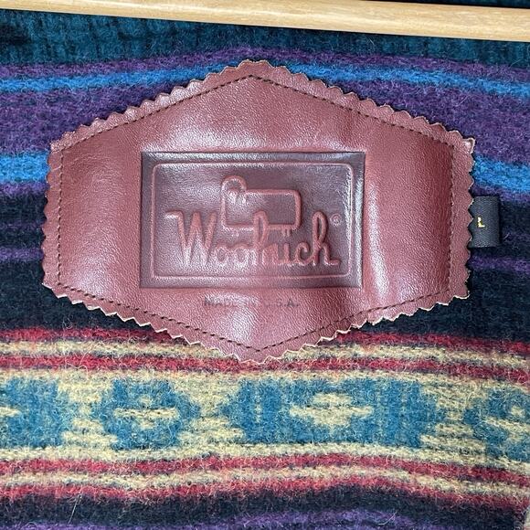 VTG Woolrich Tan Canvas Barn Chore Saddle Jacket Southwestern Wool Lining LRG - Picture 8 of 16